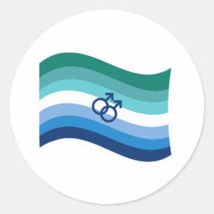 Adesivo Gay Male Love Pride Azure Wavy Flag