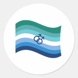 Adesivo Gay Male Love Pride Azure Wavy Flag