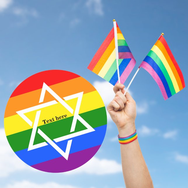 Adesivo Gay Praid Rainbow Flag Jewish Star de David (Criador carregado)