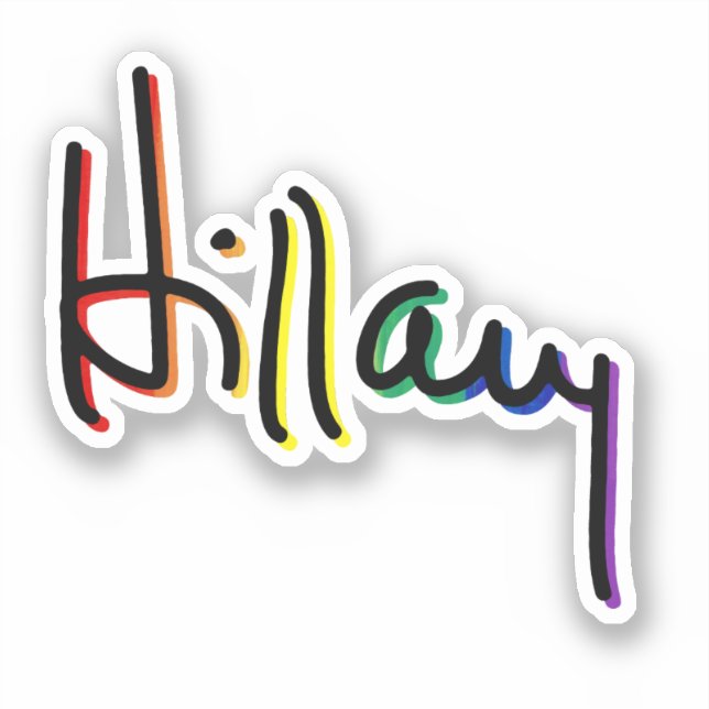 Adesivo Gay Pride Hillary Clinton (Frente)
