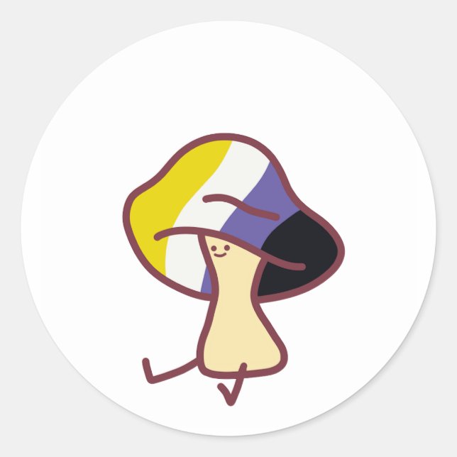 Adesivo Gay Pride Non-Binary Mushroom Sticker (Frente)