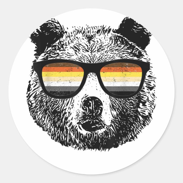 Adesivo Gay Urso com óculos de sol (Frente)