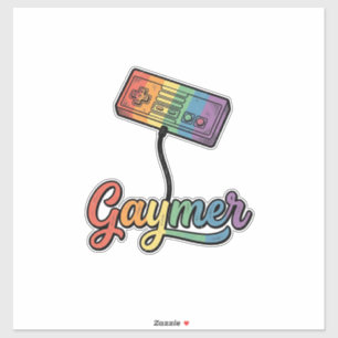 Adesivo Gaymer Arco-íris Gamer Camisa Vetorial Design_1
