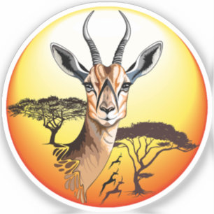 Adesivo Gazelle African Antelope Wild Animal