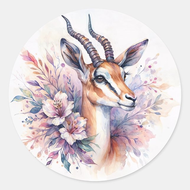 Adesivo Gazelle Floral Watercolor (Frente)