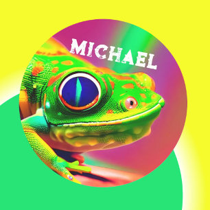 Adesivo Gecko Colorida Lizard Lover Brincadeira no Dia Gig