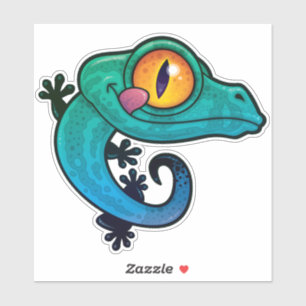 Adesivo Gecko de Cartoons Coloridos Bonitos