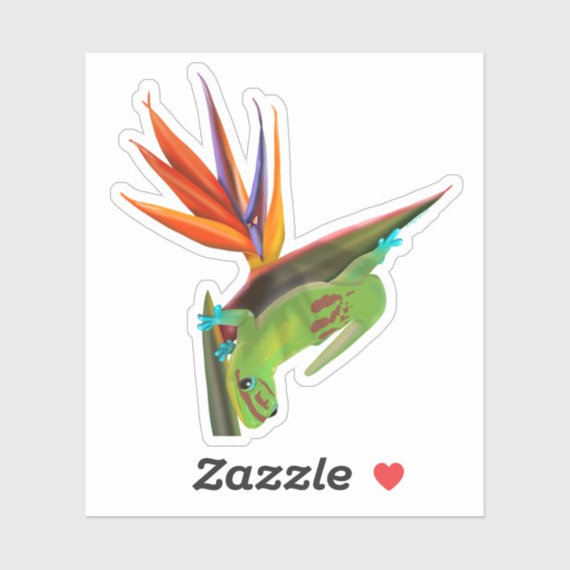 Adesivo Gecko do dia no Pássaro do Paraíso (Folha)