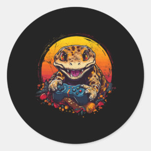 Adesivo Gecko Jogando Vídeo Jogo Lizard & Répteis Gam
