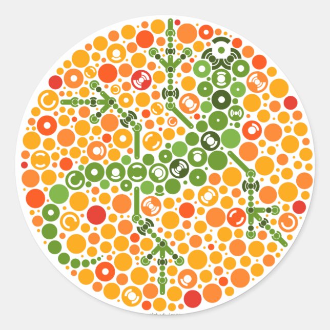 Adesivo Gecko sem fio, teste de percepção de cor (Frente)