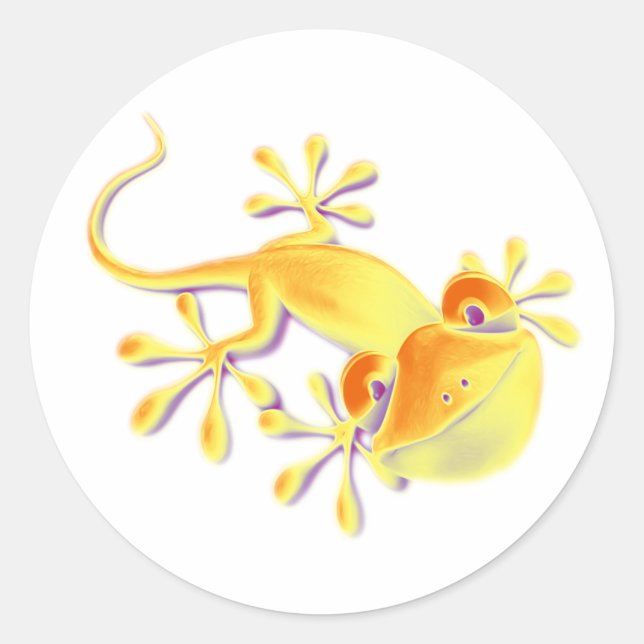 Adesivo Gecko sorridente | faça seu próprio histórico (Frente)