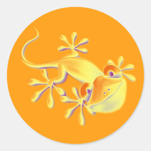 Adesivo Gecko sorridente - laranja