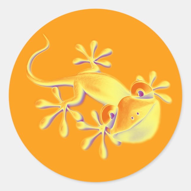 Adesivo Gecko sorridente - laranja (Frente)