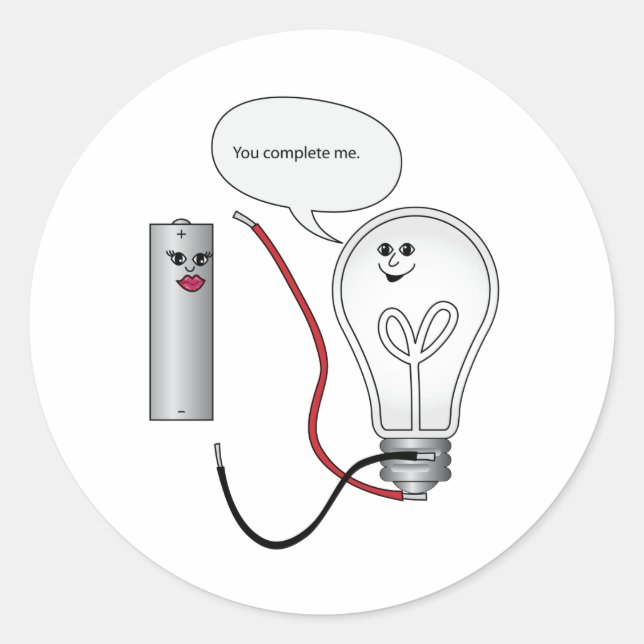 Adesivo Geek Amo Você Completar O Circuito Elétrico (Frente)