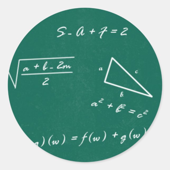 Adesivo geek de álgebra professor de matemática (Frente)