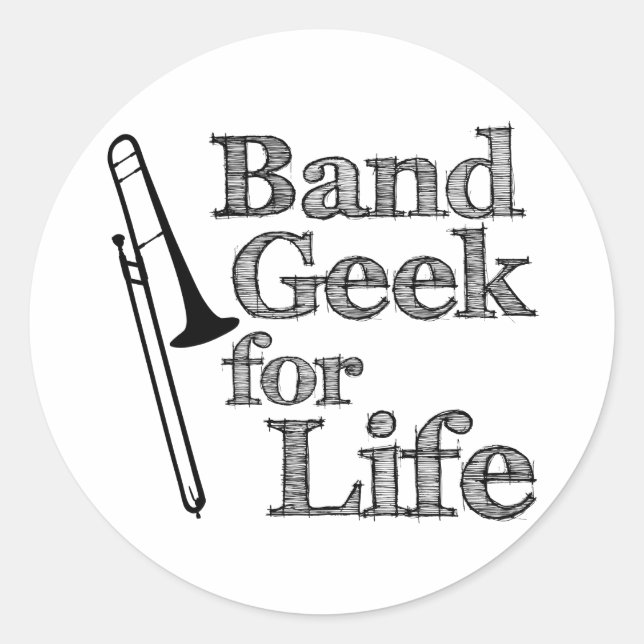 Adesivo Geek de Banda Trombone (Frente)