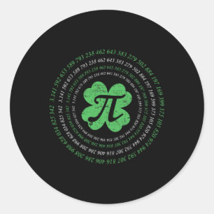 Adesivo Geek de Matemática legal no Dia de Pi Shamrock Sai