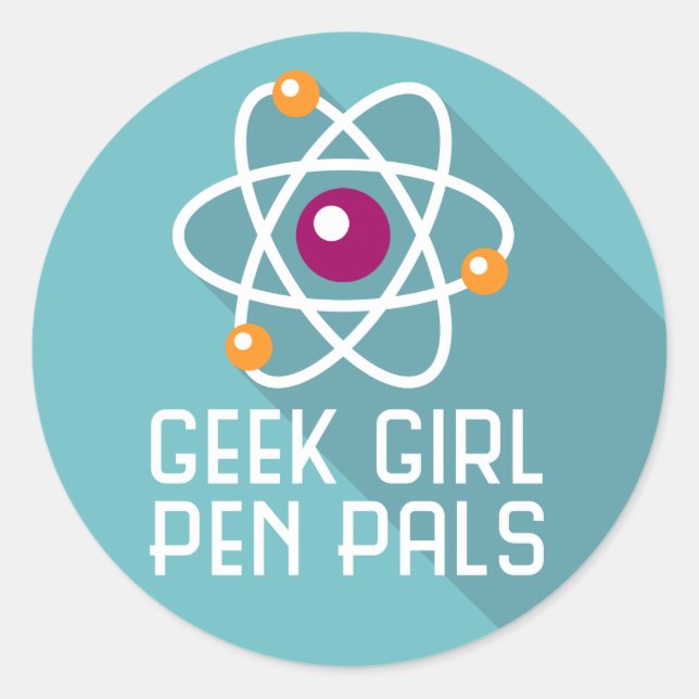 Adesivo Geek Girl Caneta Pals "Atom" Sticker (Frente)