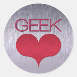 Adesivo Geek Love (Heart) Stickers, Rosa Escuro
