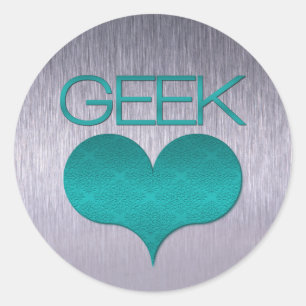 Adesivo Geek Love (Heart) Stickers, Turquesa