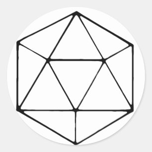 Adesivo Geek Mínimo de Design para Jogador D20