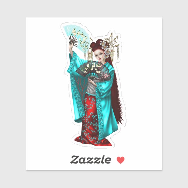 Adesivo Geisha Girl (Folha)