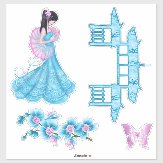 Adesivo Geisha Girl (Folha)