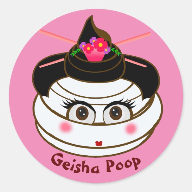 Adesivo Geisha Poop Emoji (Frente)
