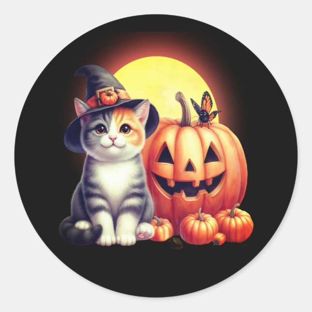 Adesivo Gelados de Gato de Halloween (Frente)