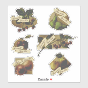 Adesivo Geléia Caseira Enlatada de Frutas Vintage Personal