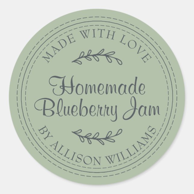 Adesivo Geléia Caseira Rústica de Mirtilo em Lata Laurel V (Frente)