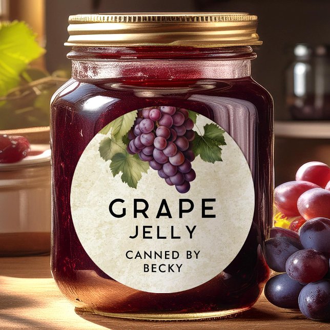 Adesivo Geléia de uva vintage em conserva (Criador carregado)