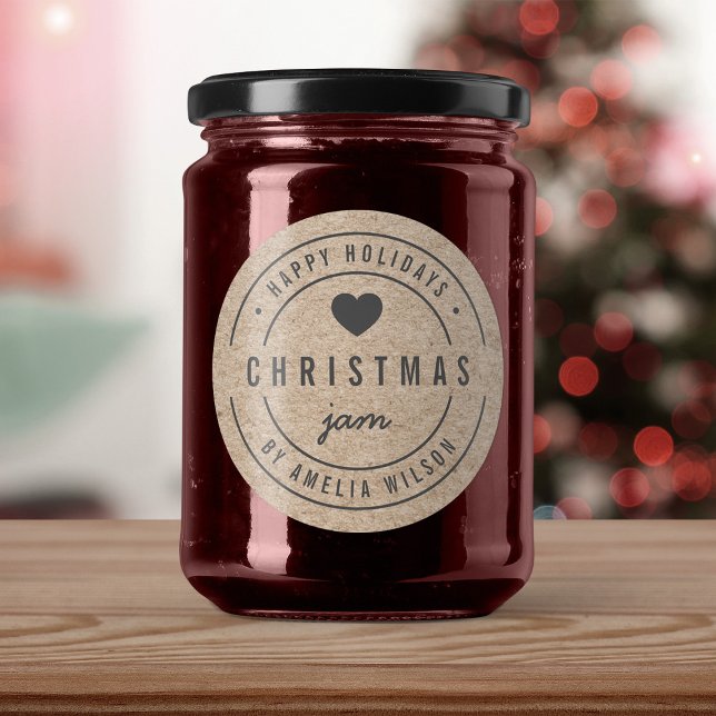 Adesivo Geléia Rústica Falsa Kraft de Natal Feliz Natal (Criador carregado)