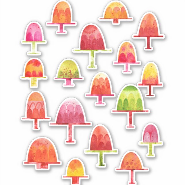 Adesivo Geleias de Aquarela Arte Comida (Frente)