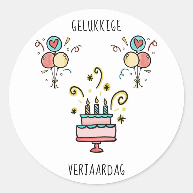 Adesivo Gelukkige Verjaardag | Happy Birthday (Frente)