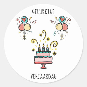 Adesivo Gelukkige Verjaardag Happy Birthday