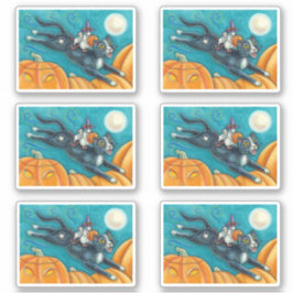 ADESIVO GÊMEOS BRANCOS E GATO PRETO NA CAÇA DE PUMPKIN DA