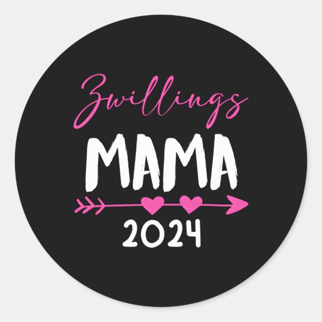 Adesivo Gêmeos Mãe 2024, Mãe-Ser 2024 Esperada Gêmea Mãe 2 (Frente)