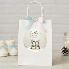 Adesivo Gêmeos Pinguins Tema de Inverno Natal para Chá de