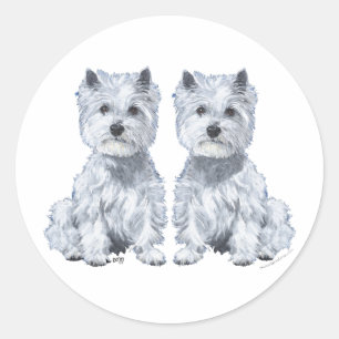 Adesivo Gêmeos West Highland White Terrier!