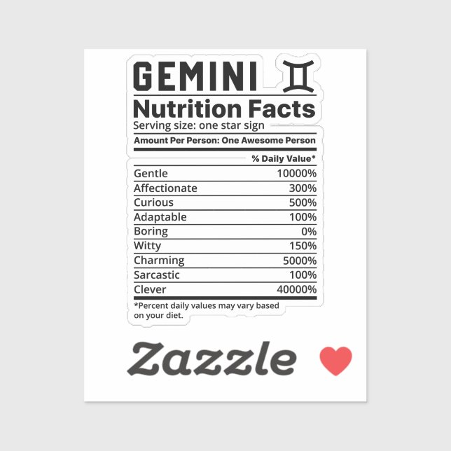 Adesivo Gemini Fatos Nutricionais (Folha)
