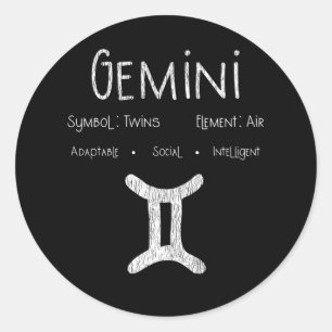 Adesivo Gemini Horoscope Astrology Star Sinal de Astrologi