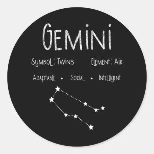 Adesivo Gemini Horoscope Astrology Star Sinal de Astrologi