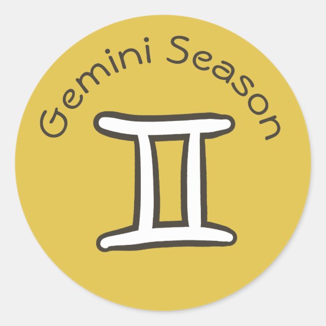 Adesivo Gemini Season Astrology Zodiac Sinal Dourado Amare (Frente)