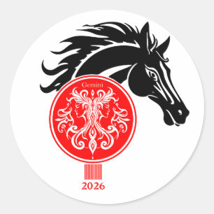 Adesivo Gemini x Ano do Cavalo 2026