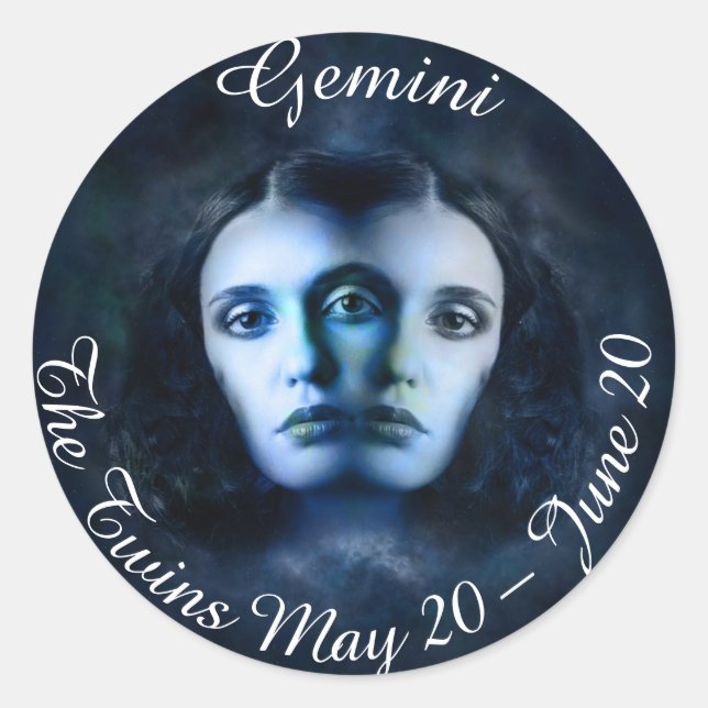 Adesivo Gemini Zodiac Horoscope Mystical Twins Sticker (Frente)