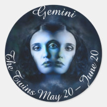 Gemini Zodiac Horoscope Mystical Twins Sticker