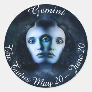 Adesivo Gemini Zodiac Horoscope Mystical Twins Sticker