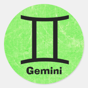 Adesivo Gemini Zodiac - Símbolo Horoscópico - Verde limão