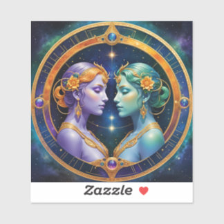 Adesivo Gemini Zodiac Stickers, Celestial Zodiac